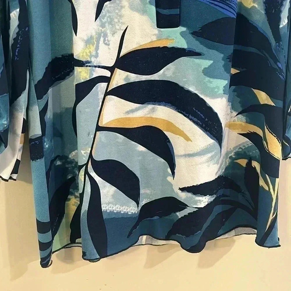 [S/P]L’Atelier Leaves pattern  Print LS Pull over Blouse - Picture 4 of 7